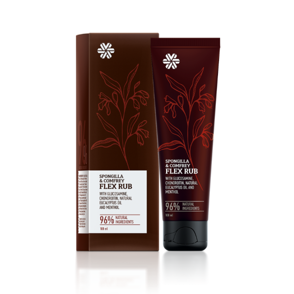 Природен балcам  за тело Flex Rub Spongilla & Gavez (Живокост), 100 ml